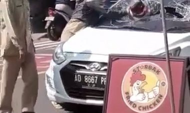 Viral! ASN Emak-emak Ngawi Ngamuk dan Pecahkan Kaca Mobil