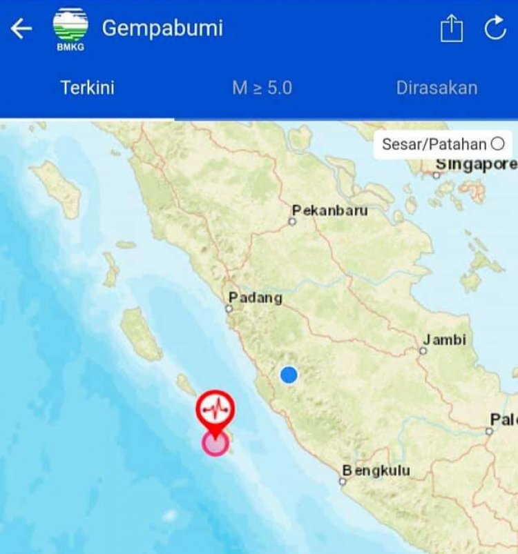 Lagi, Bengkulu Diguncang Gempa Berkekuatan 6.0 Magnitudo