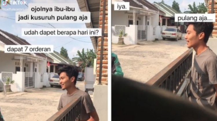 Emak-emak Ojek Online Ini Dibikin Terharu oleh Customer, Diminta Pulang ke Rumah