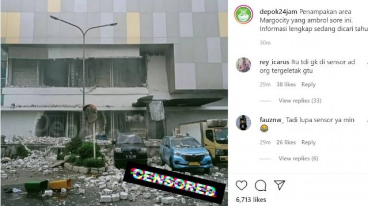 Heboh! Ledakan di Mall Margo City, Bangunan Sebagian Ambruk