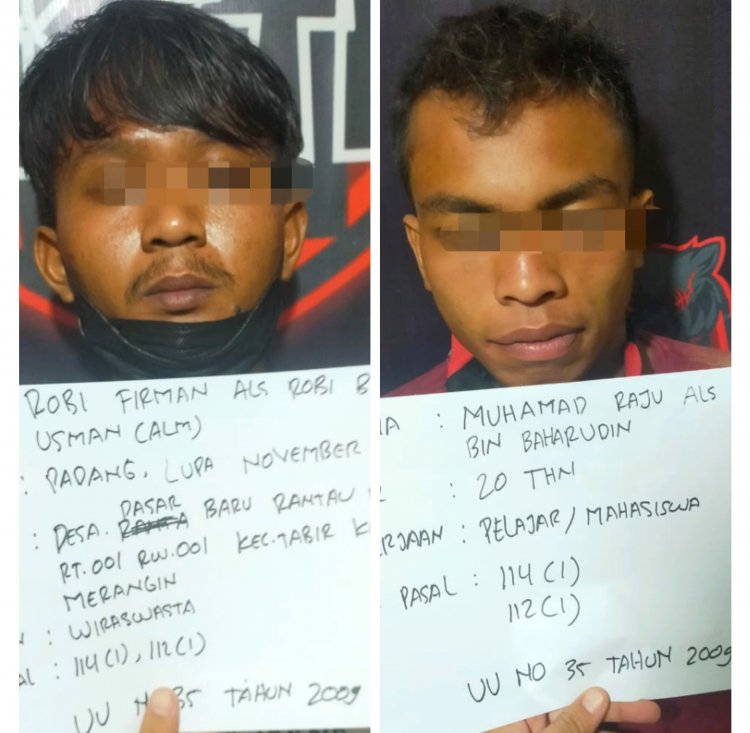 Diduga Sering Transaksi Narkoba, Dua Warga Merangin Ini Diamankan Polisi Bungo