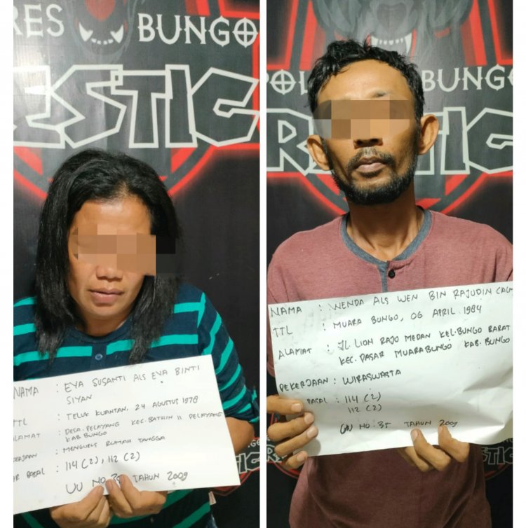 Duh! Wanita dan Pria Ini Diringkus Polisi Bungo Lantaran Penjual dan Pembeli Narkoba