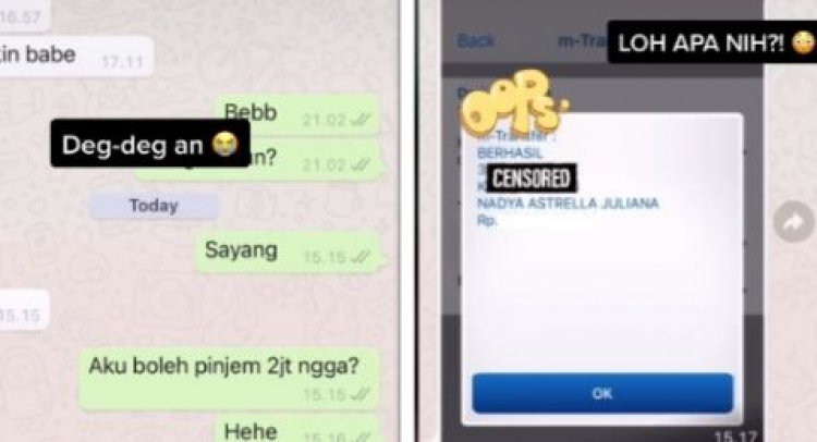 Viral! Wanita Ini Syok Prank Pacar Pinjam Duit Rp 2 Juta, Netizen Jadi Gerah: Gue Tumis Juga Nih HP