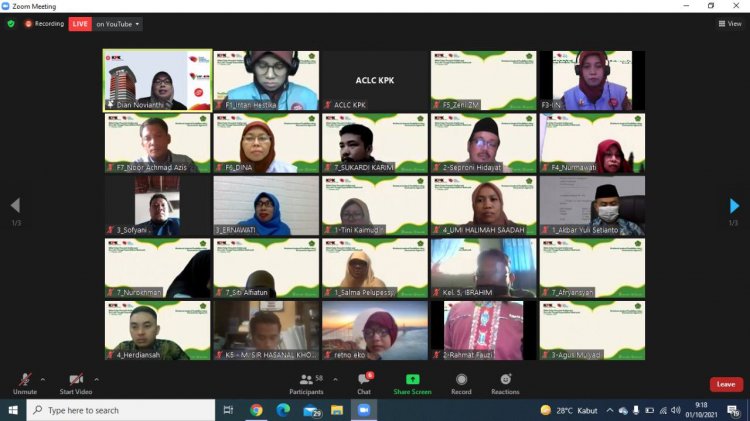 Latih 40 Guru & Pengawas Madrasah Jadi Calon Penyuluh Antikorupsi, KPK Minta Ini....