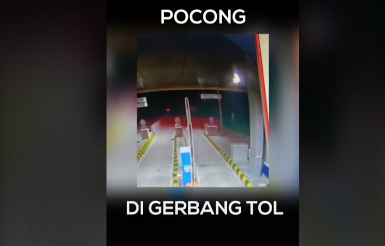 VIRAL! Pocong Lompat-lompat di Gerbang Tol, Satpam pun Ketakutan