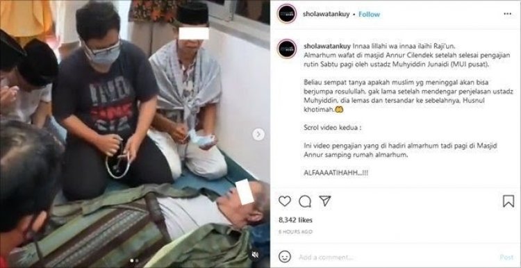 Viral! Kakek Meninggal saat Pengajian Ustadz Muhyiddin Junaidi, Sempat Bertanya Bisakah Seorang Muslim Berkumpul Nabi Muhammad SAW Usai Wafat