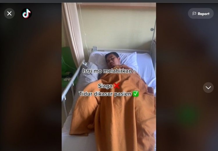 Viral! Istri Mau Melahirkan Eh Suami Tidur Nyenyak di Kasur Pasien, Netizen: Suaminya Kayak Nginep di Hotel Saja