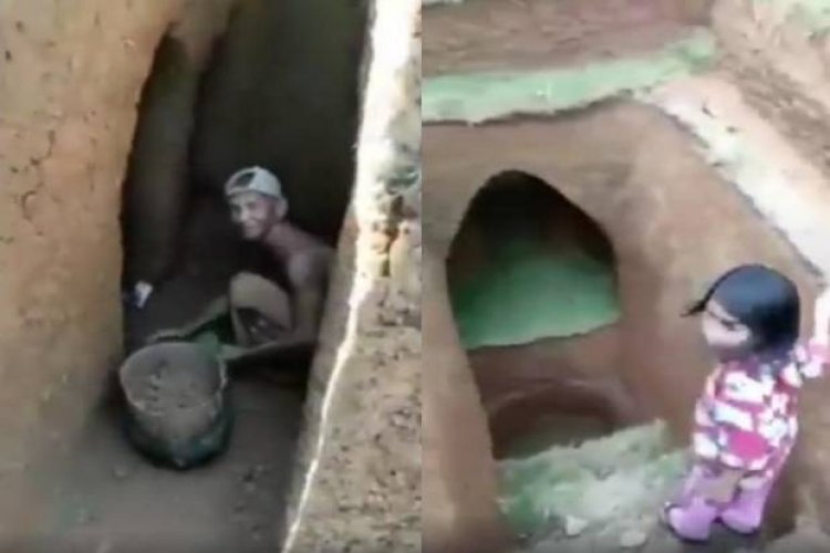 Viral! Kakek di Bone Bangun Rumah di Bawah Tanah, Netizen: Si Kakek Sering Nonton YouTube....