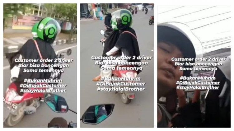 Viral! Aksi Penumpang Ojol Bukan Muhrim, Pinjamkan Motor Ingin Bonceng Teman