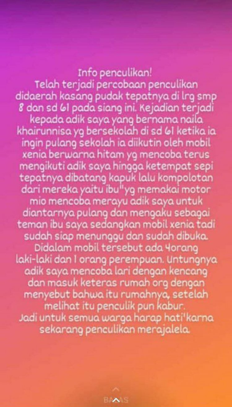 Beredar Pesan Penculikan di Muarojambi, Polisi: Memang Benar