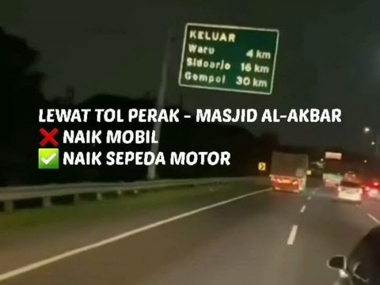Bikin Heboh! Pemuda Berboncengan Motor Masuk Tol Surabaya Demi Konten Medsos