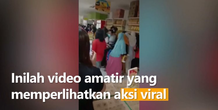 Viral! Aksi Brutal Emak-emak Berebut Minyak Goreng di Toko Ritel