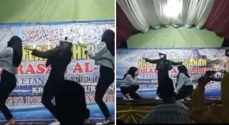 Viral! Tiga Gadis Berhijab Joget Tiktok di Acara Madrasah, Netizen: Mau Kaget tapi Indonesia