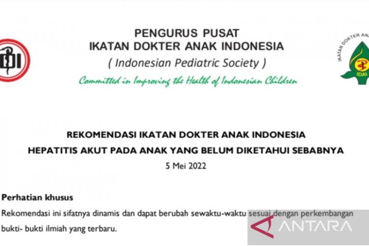 IDAI terbitkan Rekomendasi Tata Laksana Hepatitis Akut Misterius
