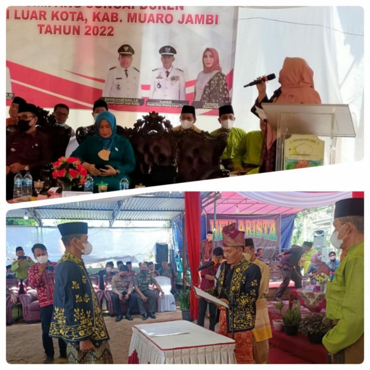 Bupati Masnah Hadiri Pengukuhan Pemangku Adat Desa Simpang Sungai Duren