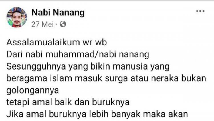 Viral! Pria Ini Ngaku Nabi Nanang, Begini Kata Polisi