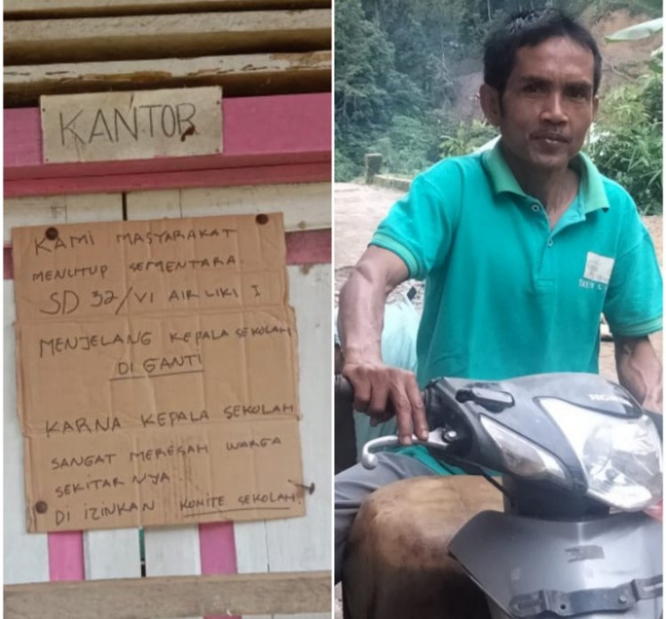 Merdeka!!! Kepala Sekolah Jarang Masuk, Istri Muda Gunakan Fasilitas Sekolah, SD N 32 Air Liki Baru Disegel Warga