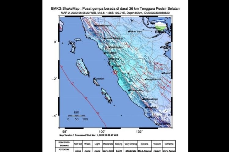 BMKG Sebut Gempa Darat M5,6 di wilayah Lengayang Akibat Subduksi