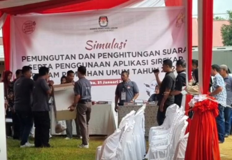 KPU Bungo Gelar Simulasi Pemungutan dan Penghitungan Suara