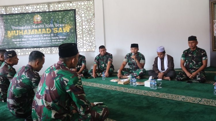 Kodim 0416/Bute Gelar Peringatan Maulid Nabi Muhammad SAW 1446 H, Meneladani Akhlak Rasulullah untuk Mewujudkan Personel TNI AD yang Religius