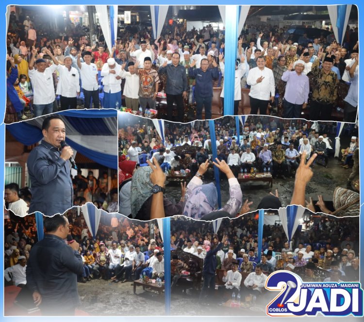 Disaksikan H Mashuri, Masyarakat Tanjung Agung Kompak Dukung Jumiwan Aguza-Maidani