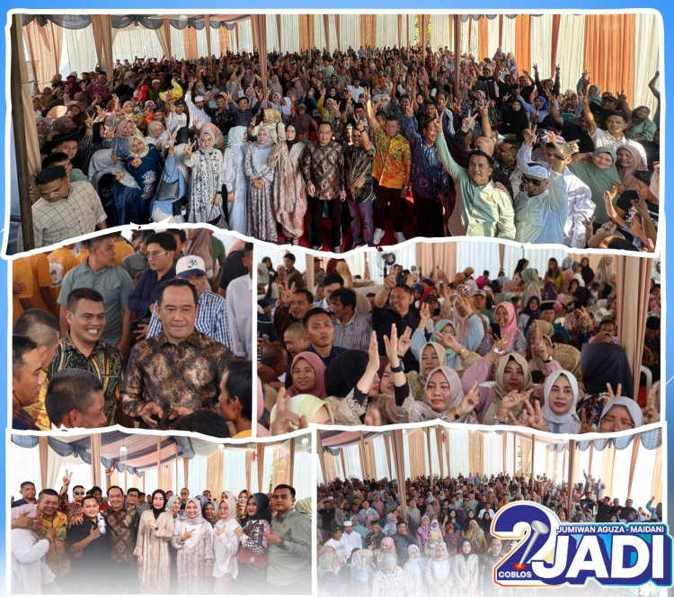 Darwandi dan Syarkoni Syam Ajak Masyarakat Sungai Mengkuang: Ayo Dukung Jumiwan Aguza - Maidani