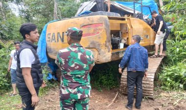 Kapolres dan Dandim Bute Pimpin Penertiban PETI di Sungai Telang, 8 Alat Berat Ditemukan