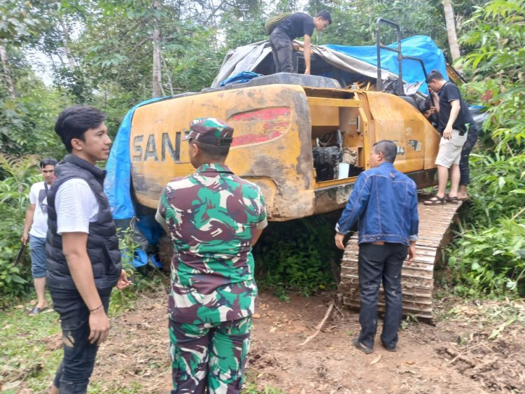 Kapolres dan Dandim Bute Pimpin Penertiban PETI di Sungai Telang, 8 Alat Berat Ditemukan