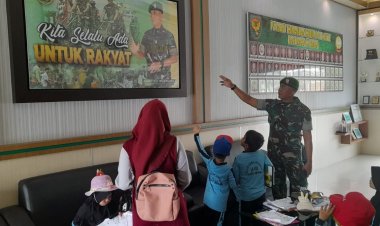 Kodim 0416/Bute Sambut Kunjungan Anak-anak TK Lab School Integrated Yasni Bungo