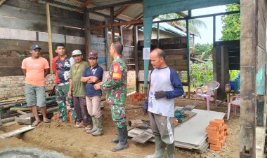 Satgas TMMD Bangun Rumah Warga yang Tidak Layak Huni