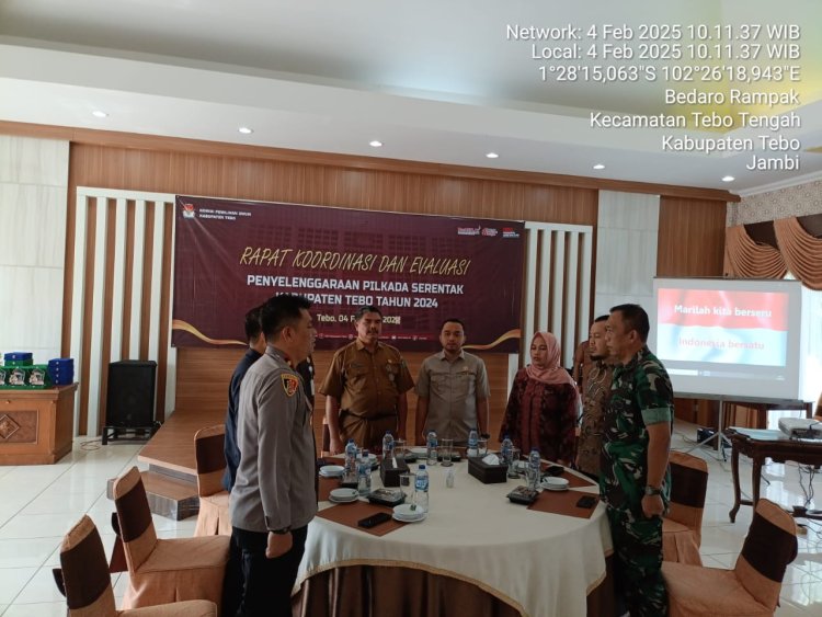 Kasdim 0416/Bute Hadiri Rapat Evaluasi Pilkada Serentak 2024 di Kabupaten Tebo