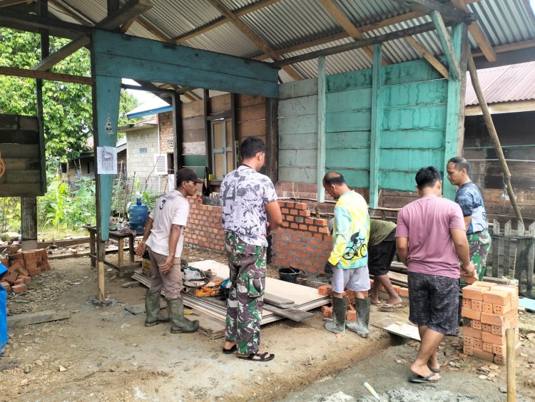 TMMD Ke-123: TNI dan Warga Gotong Royong Rehab Rumah Tidak Layak Huni di Tebo