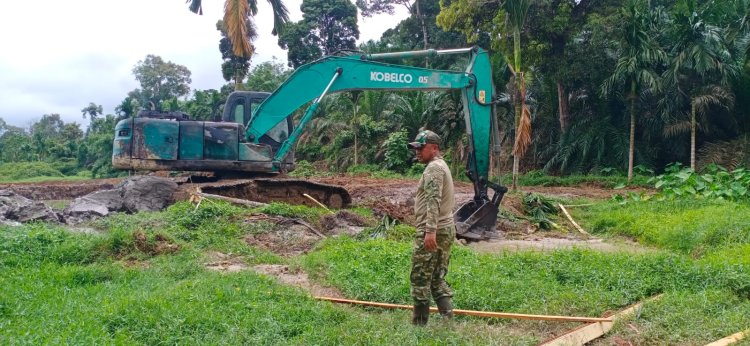 TMMD Ke-123 Kodim 0416/Bute Bangun Kolam Ikan di Tebo Ulu, Dukung Ketahanan Pangan dan Kesejahteraan Warga