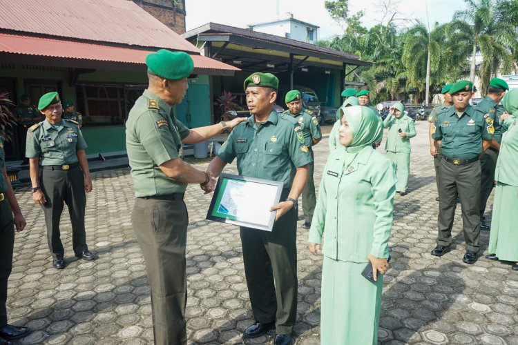 Kodim 0416/Bute Gelar Upacara Korp Pindah Satuan dan Kenaikan Pangkat