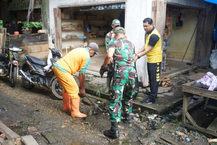 Wujudkan Lingkungan Bersih, Dandim 0416/Bute Ajak Warga Turun Tangan di Pasar Tanjung Bungur