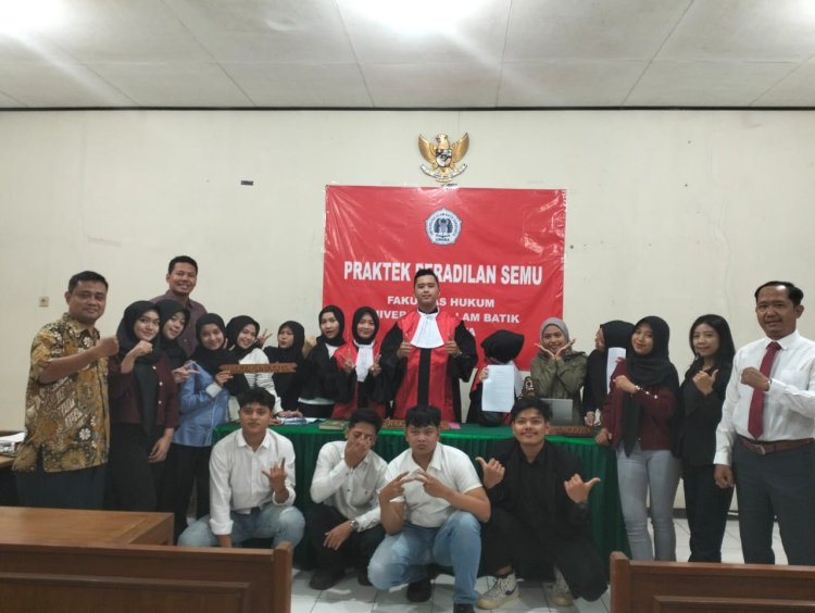 Mahasiswa Semester 6 Fakultas Hukum UNIBA Surakarta Lakukan Peradilan Semu Kasus Gugatan Perbuatan Melawan Hukum