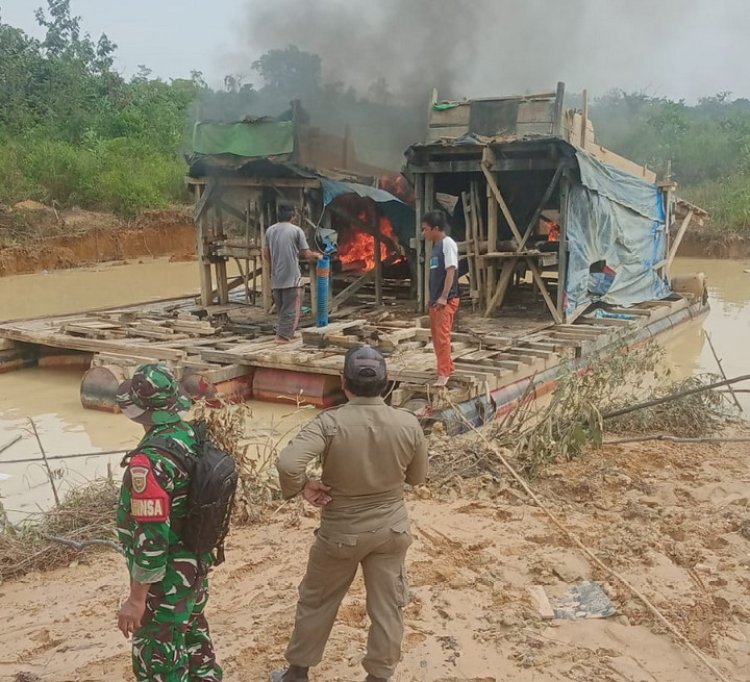 Geram Tambang Ilegal Tak Gentar, Kapolres Bungo Pimpin Bakar Rakit PETI: Gass Pol!!