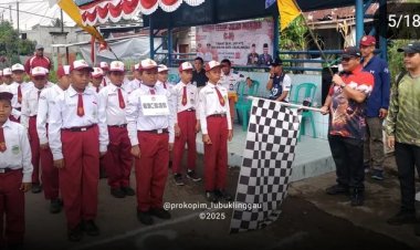 Sekda Lubuklinggau Lepas Gerak Jalan SD, Sambut HUT RI ke-80