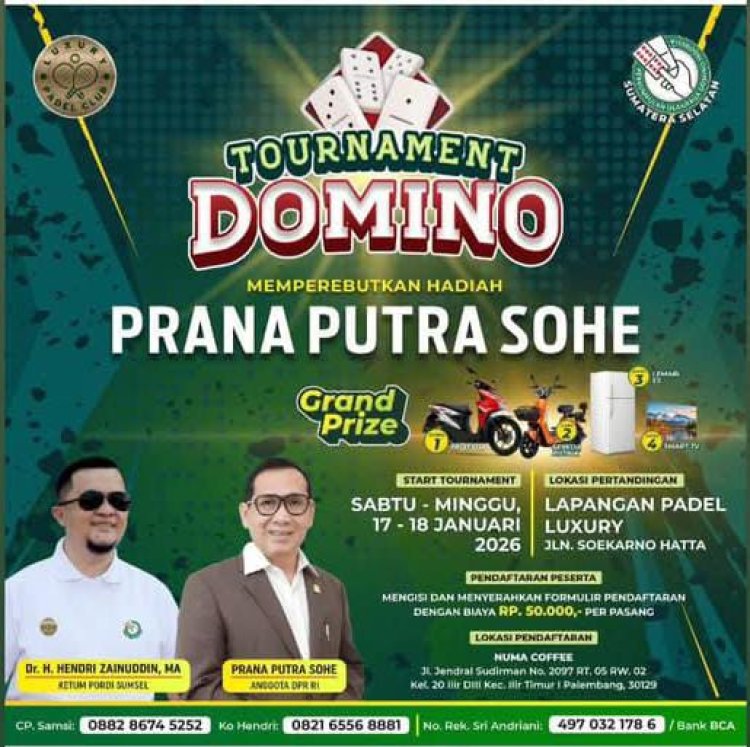 AYO! IKUTI Turnamen Domino Prana Putra Sohe Digelar Januari 2026, Perebutkan Hadiah Utama Sepeda Motor