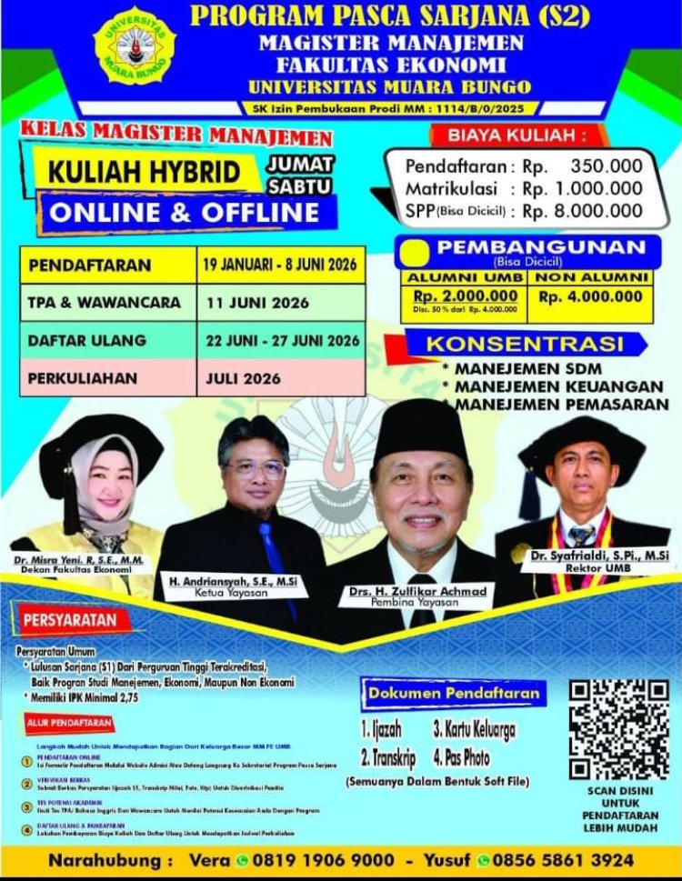 Kuliah Hybrid Jadi Andalan, UMB Resmi Buka Program S2 Magister Manajemen