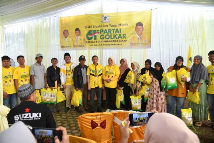 Golkar Tanjabtim Gelar Halal Bihalal dan Pasar Murah, Diserbu Warga