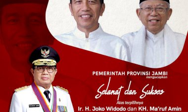 Gubernur Jambi: Selamat Kepada Presiden dan Wapres Terpilih