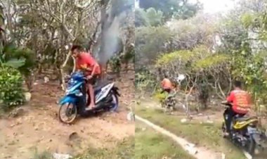 Viral Remaja Lindas Kuburan Pakai Motor, Banjir Hujatan