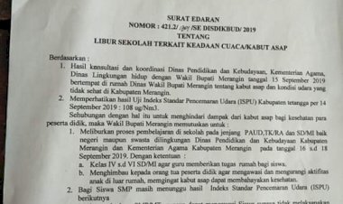Kabut Asap Semakin Pekat, Bupati Merangin Liburkan Siswa TK & SD