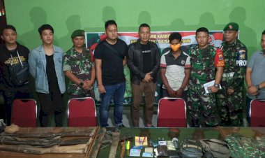 Kodim 0420/Sarko Ringkus Satu Orang Diduga Pelaku Karhutla