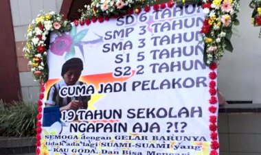 Viral! Karangan Bunga Ini untuk Pelakor yang Wisuda S2