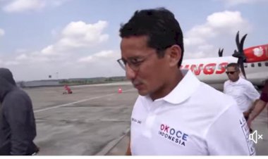 Transit Cukup Lama di Bandara Muarabungo, Sandiaga Uno: Cuaca Kurang Baik