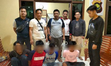 Mencuri di Belasan Rumah Warga, Empat Spesialis dari Tanjabbar Ini Takluk dengan Polisi