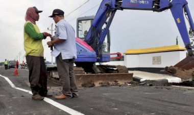 Duh! Kok Bisa Jalan Lingkar Pati Baru Dioperasikan Amblas
