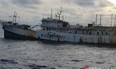 Kapal Nelayan China yang Disita Tenggelam di Pulau Semau